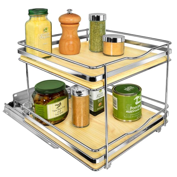 Lynk Professional Pull Out Cabinet Organizer, Slide Out Pantry Shelf 17-in  W x 4-in H 1-Tier Cabinet-mount Metal Pull-out Under-sink Organizer in the Cabinet  Organizers department at