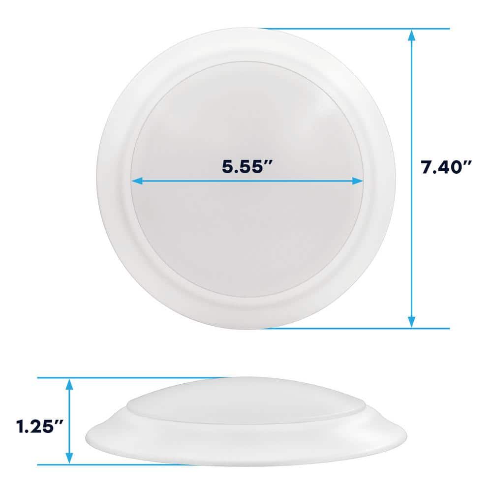 White 6-Inch LED Disk Light with Adjustable Color Temperature