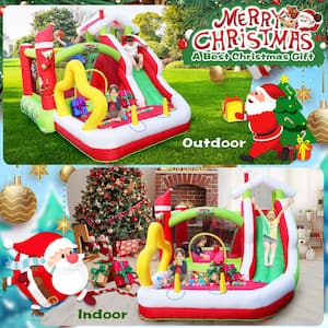 130 in. W x 108 in. D x 92 in. H Christmas Jump Slide Inflatable Bouncer for Kids Complete Setup with Blower Game Kit