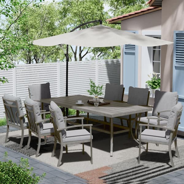 ChillPavilion Urban Oasis Gray Outdoor Aluminum Patio Dining