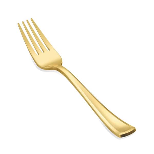 Disposable Serveware Durable and Disposable for Parties, Thanksgiving, Christmas, and Daily Use, Gold (50-Pack)