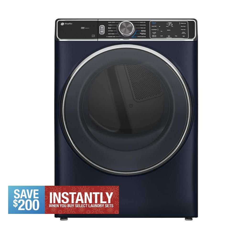 Profile 7.8 cu. ft. vented Gas Dryer in Sapphire Blue with Steam and Sanitize Cycle, ENERGY STAR