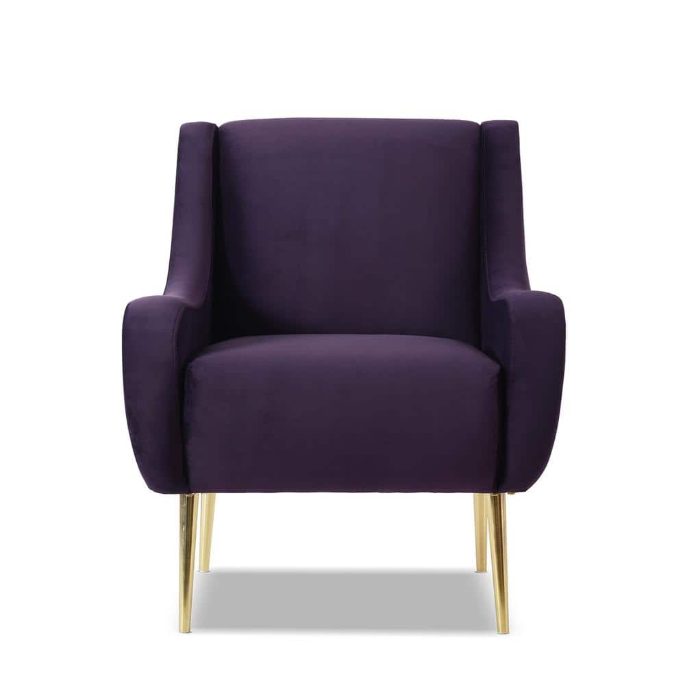 Sandy Wilson Home Corina Purple Accent Chair S60170 864 The Home Depot   Purple Velvet Sandy Wilson Home Accent Chairs S60170 864 64 1000 