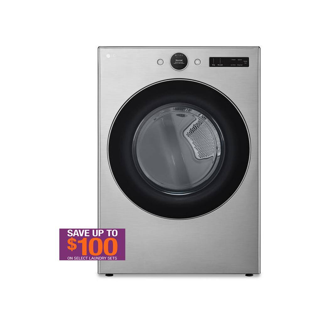 LG 7.4 cu. ft. Vented Stackable SMART Electric Dryer in Graphite Steel with TurboSteam and AI Sensor Dry Technology