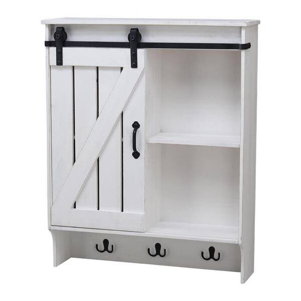 Shabby chic Box Key Storage Cabinet Grey Wall Decor Rack with hooks Home 
