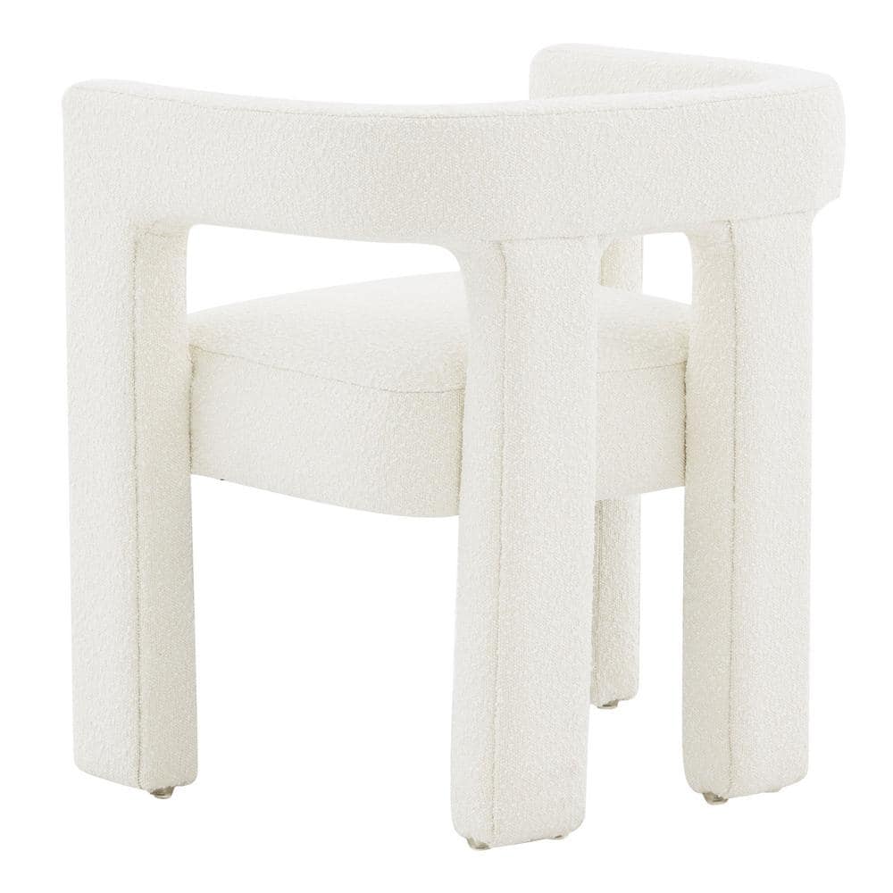 Deandre Ivory Velvet Boucle Upholstered Dining Chair