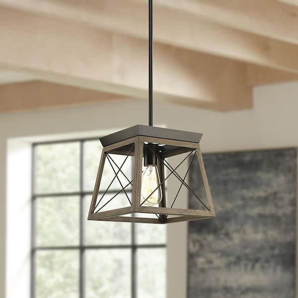 Briarwood Collection 1-Light Antique Bronze Kitchen Farmhouse Mini-Pendant Hanging Light
