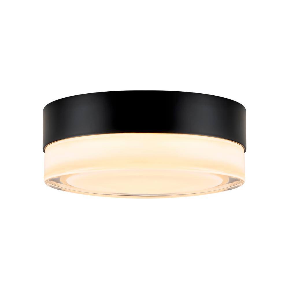 RRTYO Geren 5.9 in. W Modern Matte Black Round Integrated LED Flush ...