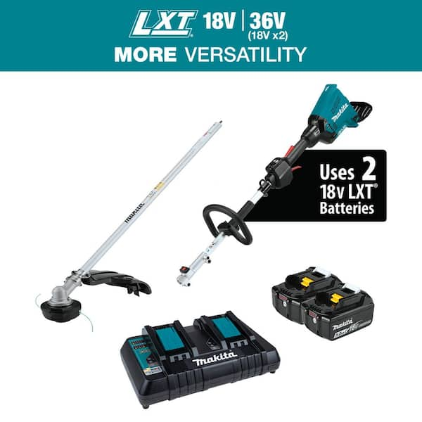 Makita LXT 18V X2 36V Lithium Ion Brushless Couple Shaft Power Head Kit with Trimmer Attachment 5.0Ah XUX01M5PT The Home Depot