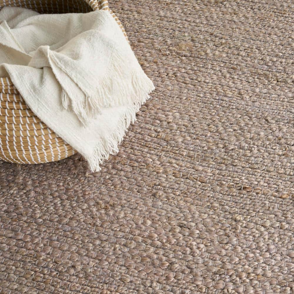 Handmade Gray Jute Flatwoven Reversible 8' x 10' Rug