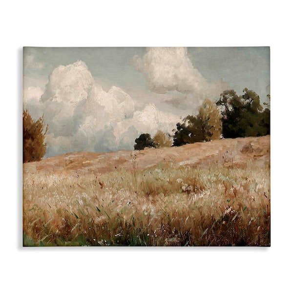 Stupell Industries Classic Cloudy Field by Lettered and Lined 1-Piece Gallery Wrapped Unframed Nature Graphic Art Print 40 in. x 30 in.