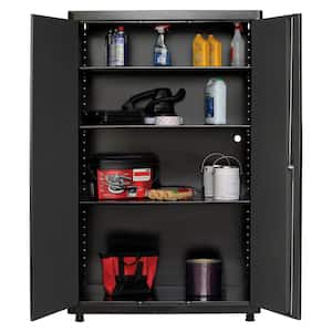 Welded Steel Freestanding Garage Cabinet in Black (46 in. W x 72 in. H x 24 in. D)