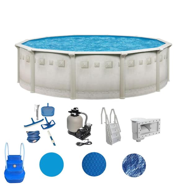 Palisades 21 ft. Round 52 in. Deep Above Ground Hard Sided Deluxe Pool Package