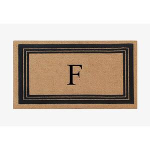 A1 Home Collections A1HC Flock Beige 24 in. x 39 in. Natural Coir  Thin-Profile Non-Slip Durable Large Outdoor Monogrammed G Door Mat  200021-BR-FL-G - The Home Depot