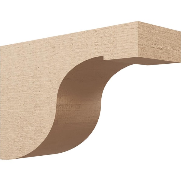 Ekena Millwork Classic Series 3 11 in. x 33 in. x 22 in. Del Monte Rough Cedar Woodgrain Timberthane Polyurethane Corbel in Primed Tan
