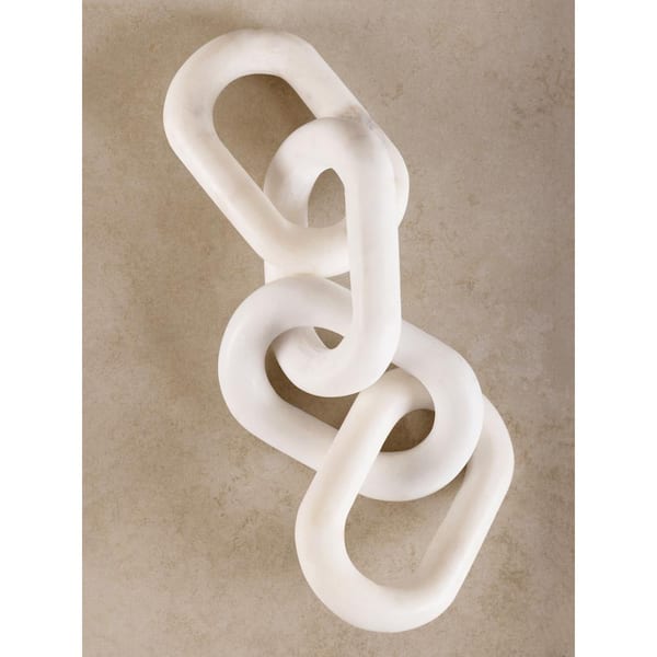 GAURI KOHLI Eternity White 10 in. x 4.5 in. Stone Links Decorative Chain