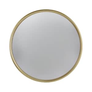 15 in. W x 15 in. H Round Framed Gold Mirror with Iron Frame
