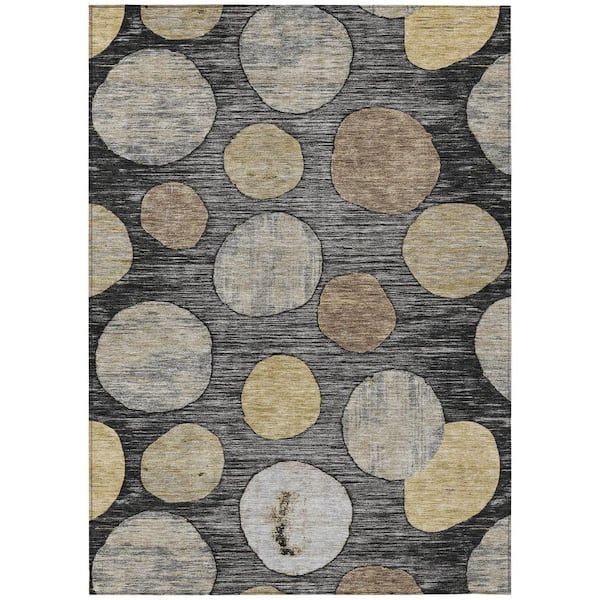 Chantille Machine Washable Indoor/Outdoor Abstract ACN3056 Black 10 ft. x 14 ft. Area Rug