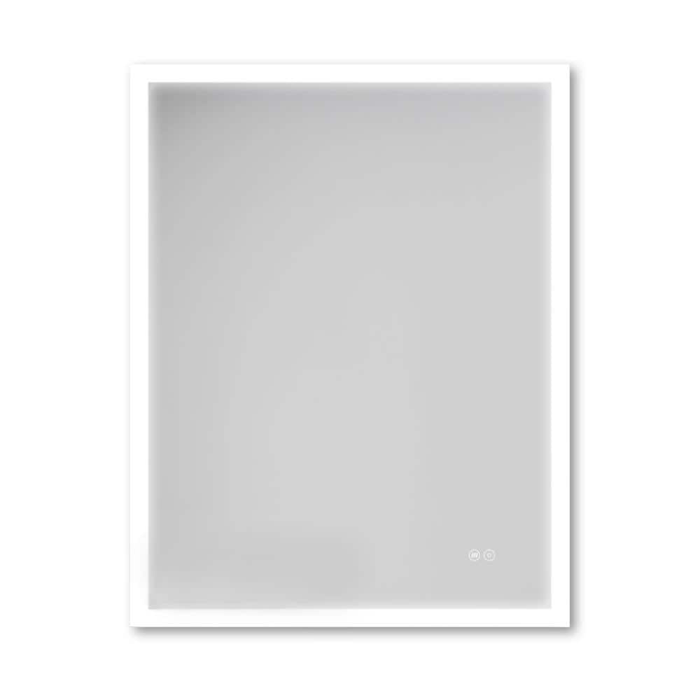 28 in. W x 36 in. H Rectangular Framed Anti-Fog Lighted Wall Bathroom Vanit