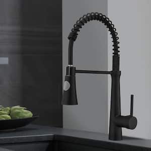 Black Stainless Steel Faucet Single-Handle Faucet Pull-Down Sprayer Kitchen Faucet