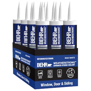 Weatherstrong 9.5 fl. oz. White Interior/Exterior Window and Door Advanced Hybrid Polymer Sealant (12-Pack)