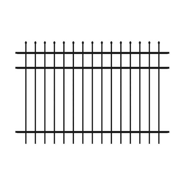 4 ft. H x 6 ft. W Osprey Black Aluminum Fence Panel (5-pack)