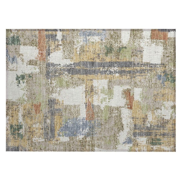 Addison Rugs Chantille Machine Washable Indoor/Outdoor Abstract ACN2212 Ivory 1 ft. 8 in. x 2 ft. 6 in. Accent Rug