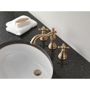 Cassidy 8 in. Widespread 2-Handle Bathroom Faucet with Metal Drain Assembly in Champagne Bronze (Handles Not Included)
