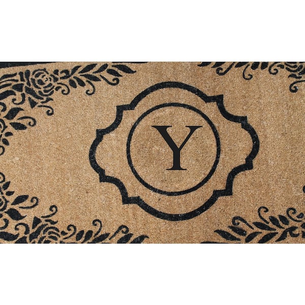 A1HC Natural Coir Monogrammed Door Mat for Front Door, 24x48, Heavy Duty  Welcome Doormat, Anti-Shed Treated Durable Doormat for Outdoor Entrance,  Low Profile, Long Lasting Front Porch Entry Rug 