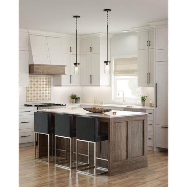 Progress Lighting Kellwyn 1-Light Brushed Nickel Clear Glass Transitional Mini-Pendant Hanging Light