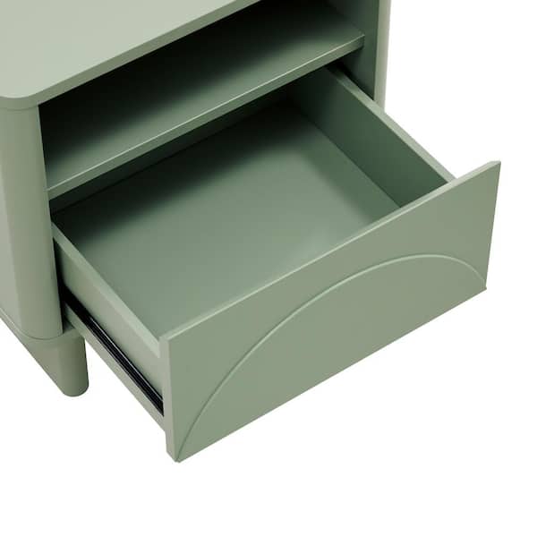 Manhattan Comfort Ella Modern Sage Green 1-Drawer 19.7 in. W