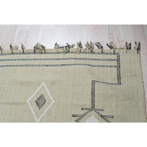 5 ft. x 8 ft. Beige Elegant and Durable Hand Knotted Luxurious Contemporary Flat Weave Rectangle Wool Area Rugs