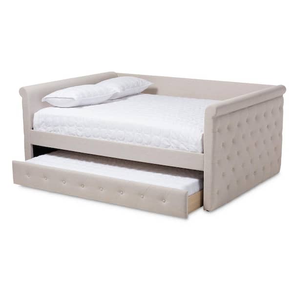 Baxton Studio Alena Light Beige Trundle Daybed