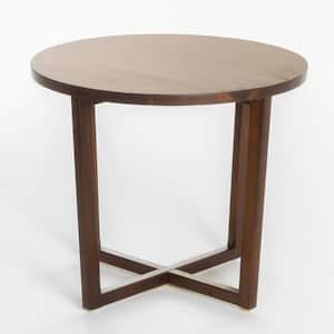 Rich Mahogany Brown Round Wooden End Table