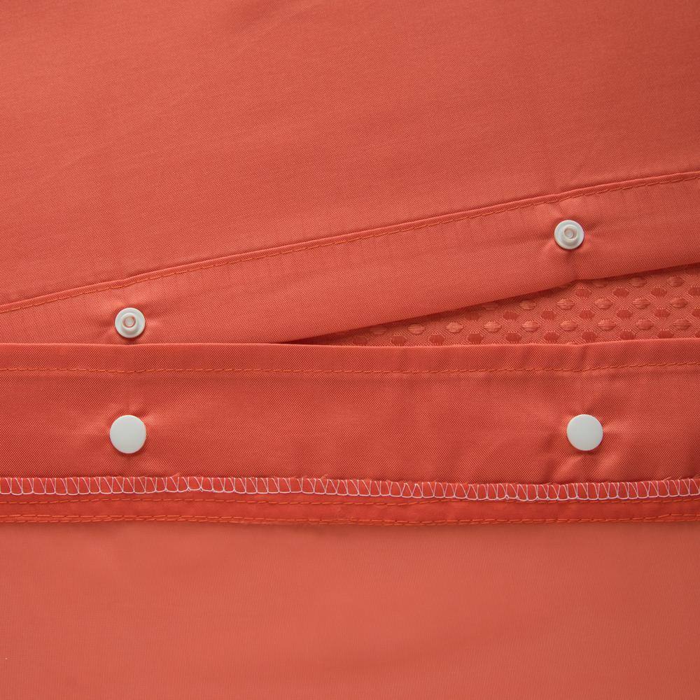 Coral Waffle Weave Fabric Shower Curtain with Detachable Liner
