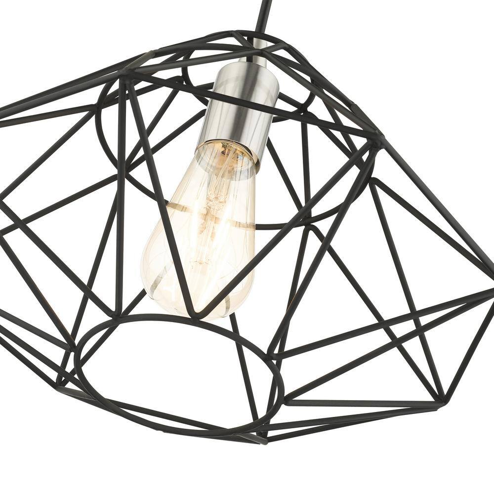 Geometric Black and Nickel Mini LED Pendant Light