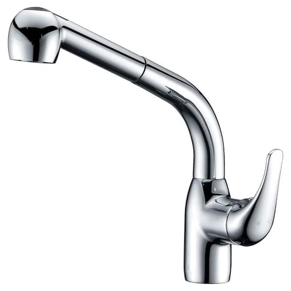 ANZZI Harbour Single-Handle Pull-Out Sprayer Kitchen Faucet in Polished Chrome