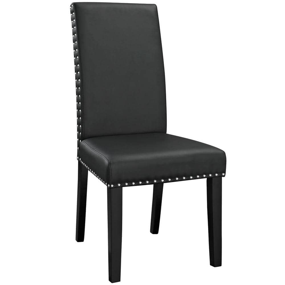 MODWAY Black Parcel Dining Vinyl Side Chair EEI-1491-BLK - The Home Depot