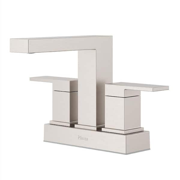 Dumont 4 in. Centerset Double Handle Bathroom Sink Faucet in Spot Defense Brushed Nickel