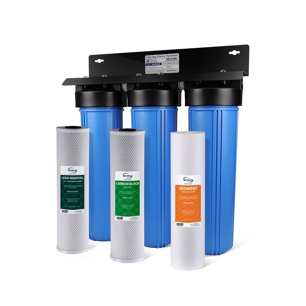 ISPRING SGS-Tested Whole House Water Filter System, Reduces Arsenic, Cadmium, Mercury, Sediments, Chlorine, and up to 99% Lead