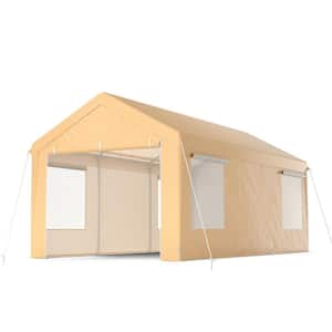 10 ft. x 20 ft. Heavy-Duty Steel Carport Car Canopy Shelter Sidewalls Tent Garage