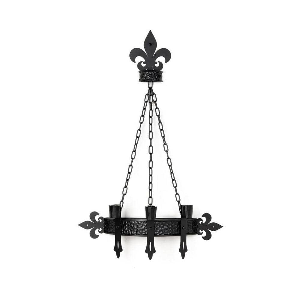 Black Gothic Victorian Iron Wall Candelabra Candle Sconce Set of 1