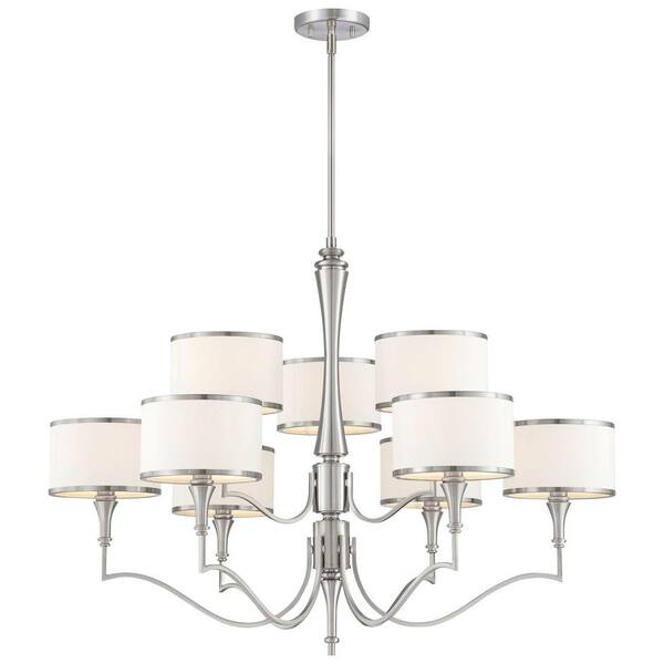 Thomas Lighting Gramercy Park 9-Light Hanging Brushed Nickel Chandelier-DISCONTINUED