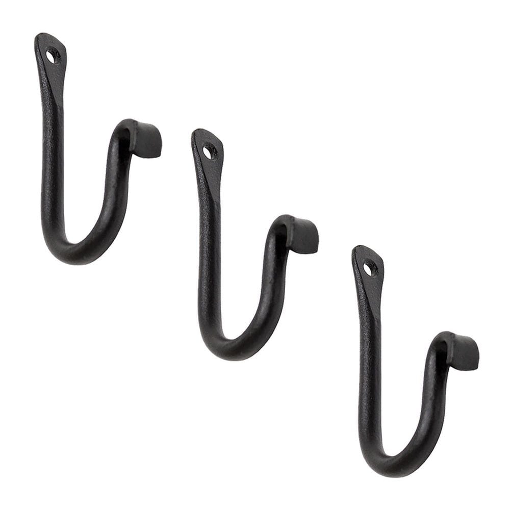 Set of 3 Multi Purpose J-Hook Iron Brackets, 4 in. Long, Black Powder Coat Finish price history on PriceWatchPro