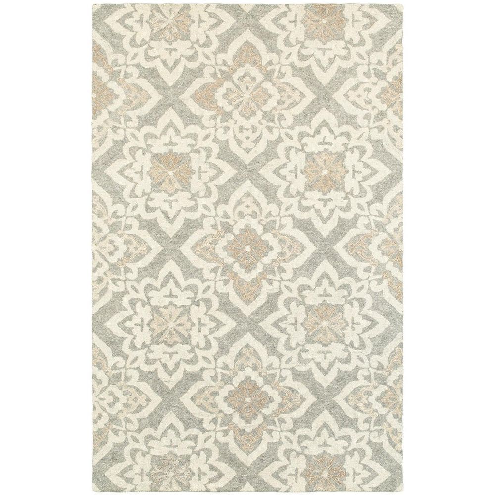 Sand Geometric Rug HomeRoots 8 X 10 Gray, Sand Geometric Washable Area Rug Runner Rug ...