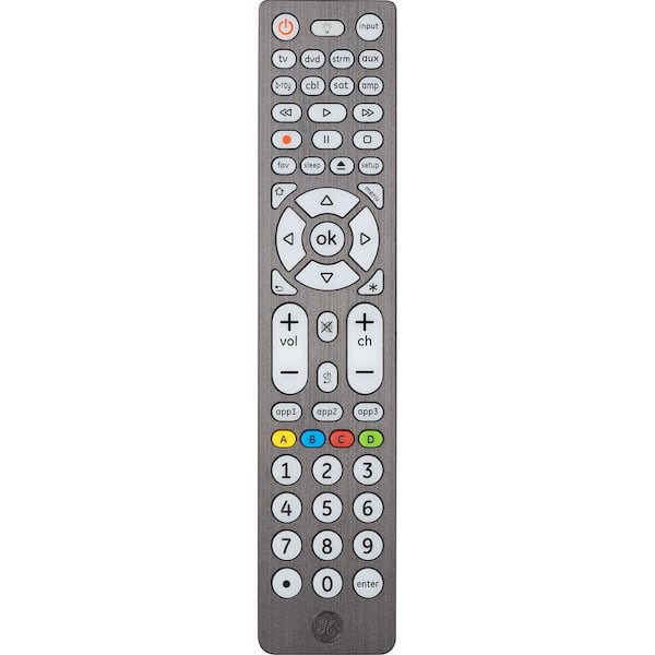 GE 8-Device Universal Remote Control, Streaming in Brushed Graphite
