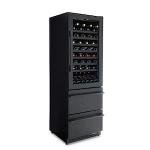 ESTATE 24 in. Premium Dual Zone Beverage and Wine Cooler Refrigerator with 175 Can Capacity in Black Stainless Steel