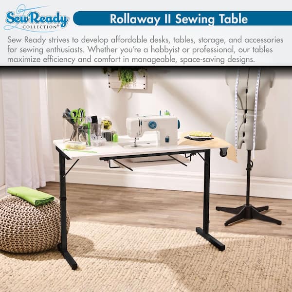 Sew Ready Rollaway II 28.25 in. H Rectangular Black/White MDF