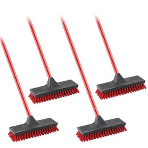 Floor and Deck Scrub Brush with Steel Handle (4-Pack)
