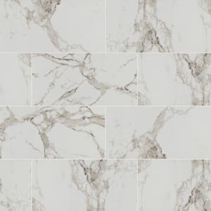 Crystal Bianco 12 in. x 24 in. Polished Porcelain Floor and Wall Tile (16 sq. ft. /Case)